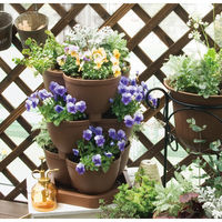 山田化学 連結鉢 タワーポット チョコブラウン 583725 1セット(10個入:1個入×10)（直送品）