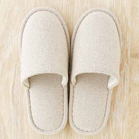 スリッパ 外縫いタイプ 室内 洗濯可 静音 滑り止め付 Mサイズ ベージュ 1足 オリジナル