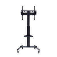 YAMAZEN キャスター付き モニタースタンド 32~55V型対応 高さ7段階 上下角度調節 LBTS-T680(BK) 1台