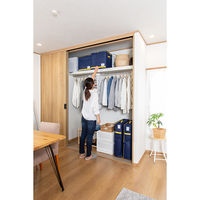 東和産業 収納袋 コンパクト 優収納アルファ 棚上用 羽毛布団 布団 ネイビ- 299557 1個（直送品）