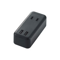 USB充電器 電源タップ コンセント×2 USB-A×2 ほこりシャッター 黒 MOT-U07-22BK エレコム 1個
