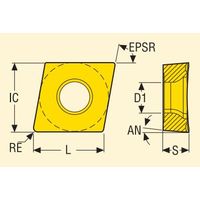 旋削 内径用チップ CCGT060201ーF1:CP500 CCGT060201-F1CP500 1セット(10個)（直送品）