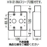 未来工業 露出スイッチボックス大角形プレートも適合します。 2ヶ用 SW2-28WM 1セット（5個）（直送品）