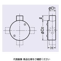 未来工業 露出用丸形ボックス（平蓋）2方出 PVM36-2SJ 1セット（5個）（直送品）