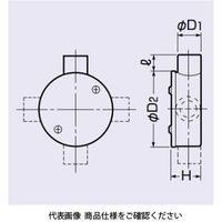 未来工業 露出用丸形ボックス（カブセ蓋）4方出 PVM22-4KJ 1セット（10個）（直送品）