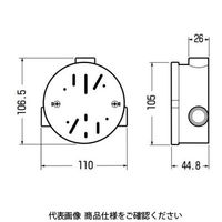 未来工業 露出丸型ボックス（1～3方出兼用型） PVM16-TM 1セット（5個）（直送品）