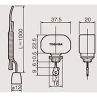 東芝 キャノピースイッチ ひも全長1000mm/DS26 DS2611C 1個