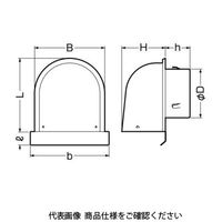 未来工業 パイプフード(鐘型) 防虫ネット付:ミライガード316(重塩害・塩害地域用) PYK-SC150AM 1個（直送品）