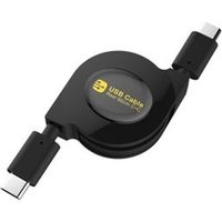 カシムラ USB充電&同期CーCケーブル リール 80cm BK AJ-518 1個