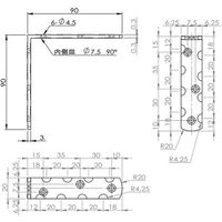 清水 鍛冶屋の隅金 黒 SH-RTA90-90BK 1セット（2個入）（直送品）
