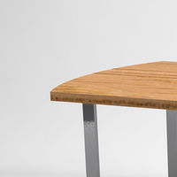 関家具 ミーティングテーブル 天板オーバル+ストレート木口 ステンレス脚 幅1800×奥行900×高さ720mm オーク 1台（取寄品）