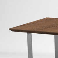 関家具 ミーティングテーブル 天板スクエア＋テーパー木口 ステンレス脚 幅1800×奥行900×高さ720mm ウォルナット 1台（取寄品）