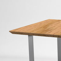 関家具 ミーティングテーブル 天板スクエア＋テーパー木口 ステンレス脚 幅1800×奥行900×高さ720mm オーク 1台（取寄品）