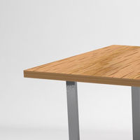 関家具 ミーティングテーブル 天板スクエア+ストレート木口 ステンレス脚 幅1800×奥行900×高さ720mm オーク 1台（取寄品）