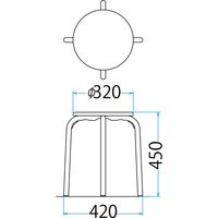 藤沢工業 TOKIO MF-24シリーズ 丸スツール MF-24T ナチュラル 1セット（5脚入）（取寄品）