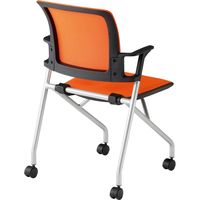 藤沢工業 TOKIO MCNシリーズ ミーティングチェア MCN-3 4脚セット オレンジ 1セット（4脚入）（取寄品）