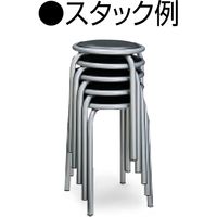 【設置込】コクヨ スツール 会議イス スタッキングチェア 固定丸パイプ脚 ビニールシート ブルー CK-742B 1脚（直送品）