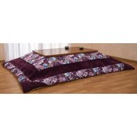 宮地商事 ベロアパッチワークこたつ布団カバーブルー 205×285cm a1423710（直送品）