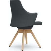 オカムラ ライブス ワークチェア ローバック 木脚/ナチュラル 張地：ツイル（単色） ダークグレー/ブラック CD63YR FKY1 1脚（直送品）