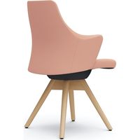 オカムラ ライブス ワークチェア ローバック 木脚/ナチュラル 張地：ツイル（単色） ペールピンク/ブラック CD63YR FKZ7 1脚（直送品）