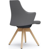 オカムラ ライブス ワークチェア ローバック 木脚/ナチュラル 張地：ツイル（単色） グレー/ブラック CD63YR FKY2 1脚（直送品）