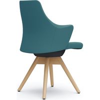 オカムラ ライブス ワークチェア ローバック 木脚/ナチュラル 張地：ツイル（単色） セージ/ブラック CD63YR FKY6 1脚（直送品）