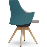 オカムラ ライブス ワークチェア ローバック 木脚/ナチュラル 張地：ツイル（ツートン） セージ/ライトグレー/ブラック CD63YR FLA6 1脚（直送品）