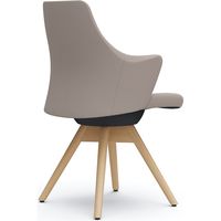 オカムラ ライブス ワークチェア ローバック 木脚/ナチュラル 張地：ツイル（単色） ベージュ/ブラック CD63YR FKY7 1脚（直送品）