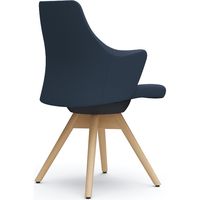 オカムラ ライブス ワークチェア ローバック 木脚/ナチュラル 張地：ツイル（単色） ダークブルー/ブラック CD63YR FKY4 1脚（直送品）