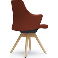 オカムラ ライブス ワークチェア ローバック 木脚/ナチュラル 張地：ツイル（単色） テラコッタ/ブラック CD63YR FKY8 1脚（直送品）