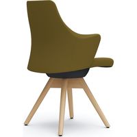 オカムラ ライブス ワークチェア ローバック 木脚/ナチュラル 張地：ツイル（単色） イエローグリーン/ブラック CD63YR FKY9 1脚（直送品）