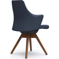 オカムラ ライブス ワークチェア ローバック 木脚/ダーク 張地：インターロック インディゴ/ブラック CD63ZR FXW4 1脚（直送品）