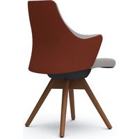 オカムラ ライブス ワークチェア ローバック 木脚/ダーク 張地：ツイル（ツートン） テラコッタ/ライトグレー/ブラック CD63ZR FLA8 1脚（直送品）