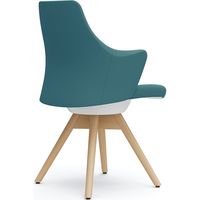 オカムラ ライブス ワークチェア ローバック 木脚/ナチュラル 張地：ツイル（単色） セージ/ホワイト CD63YW FKY6 1脚（直送品）