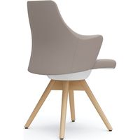 オカムラ ライブス ワークチェア ローバック 木脚/ナチュラル 張地：ツイル（単色） ベージュ/ホワイト CD63YW FKY7 1脚（直送品）