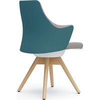 オカムラ ライブス ワークチェア ローバック 木脚/ナチュラル 張地：ツイル（ツートン） セージ/ライトグレー/ホワイト CD63YW FLA6 1脚（直送品）