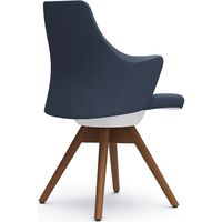 オカムラ ライブス ワークチェア ローバック 木脚/ダーク 張地：インターロック インディゴ/ホワイト CD63ZW FXW4 1脚（直送品）