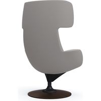 オカムラ ライブス ラウンジチェア ワークヴェールタイプ 肘付 木ベース/ダーク 張地：ツイル ライトグレー/ブラック L147WS FKY3 1脚（直送品）