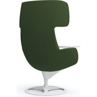 オカムラ ライブス ラウンジチェア ワークヴェールタイプ アルミベース/ホワイト 張地：ツイル ダークグリーン/ホワイト L149WW FKY5 1脚（直送品）