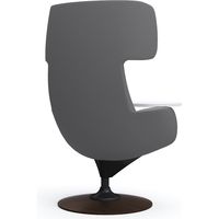 オカムラ ライブス ラウンジチェア ワークヴェールタイプ 木ベース/ダーク 張地：ツイル グレー/ブラック L149WS FKY2 1脚（直送品）