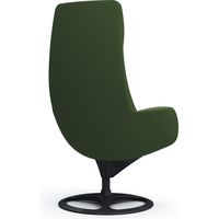 オカムラ ライブス ラウンジチェア EXハイバック 肘付 アルミベース/ブラック 張地：ツイル（単色）ダークグリーン/黒 L147ER FKY5 1脚（直送品）