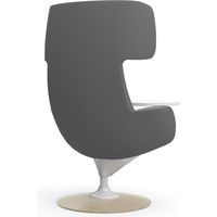 オカムラ ライブス ラウンジチェア ワークヴェールタイプ 木ベース/ライト 張地：ツイル グレー/ホワイト L149WZ FKY2 1脚（直送品）