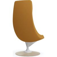 オカムラ ライブス ラウンジチェアエクストラハイバック 肘無 木ベース/ライト 張地：インターロック イエロー/ホワイト L143EZ FXW7 1脚（直送品）