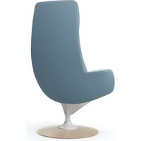 オカムラ ライブス ラウンジチェア エクストラハイバック 肘付 木ベース/ライト 張地：インターロック セージ/ホワイト L147EZ FXW9 1脚（直送品）