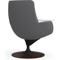 オカムラ ライブス ラウンジチェア ハイバック 木ベース/ダーク 張地：ツイル（単色） グレー/ブラック L149HS FKY2 1脚（直送品）