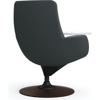 オカムラ ライブス ラウンジチェア ハイバック 木ベース/ダーク 張地：ツイル（単色） ダークグレー/ブラック L149HS FKY1 1脚（直送品）