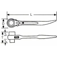 松阪鉄工所（MCC） 【車上渡し】 ラチェットレンチアルミショート RAS1721 （17X21）（直送品）