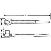 松阪鉄工所（MCC） 【車上渡し】 片口 ラチェットレンチ RWS0632（直送品）