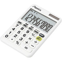 アスカ 消費税電卓デカ文字 ホワイト C1012W 1台