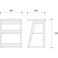 オカムラ リュブレ サイドシェルフ 幅400×奥行450×高さ720mm オークライト 86NA4S WG37 1台（直送品）